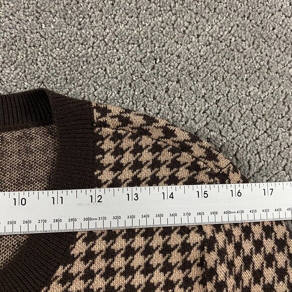 Talbots Brown and Tan Houndstooth Cardigan - Picture 8 of 10